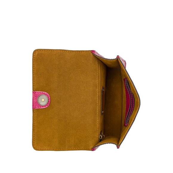 Patricia Nash Pearl Handle Veolia Leather Top-Handle Crossbody Handbag Fuchsia - Picture 4 of 11